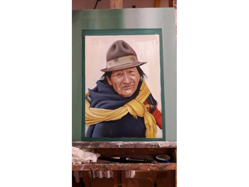 L'ecuatoriana con il cappello - Quadro Moderno d'autore 40x50