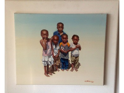 Bimbi in Tanzania - Quadro Moderno d'autore 40x50