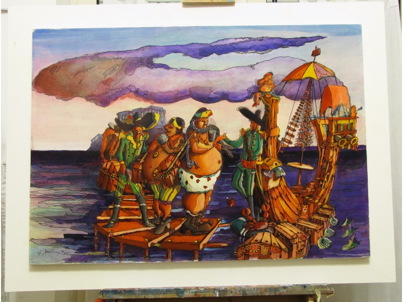 I Pirati all'imbarco - Quadro Moderno d'autore 76x52