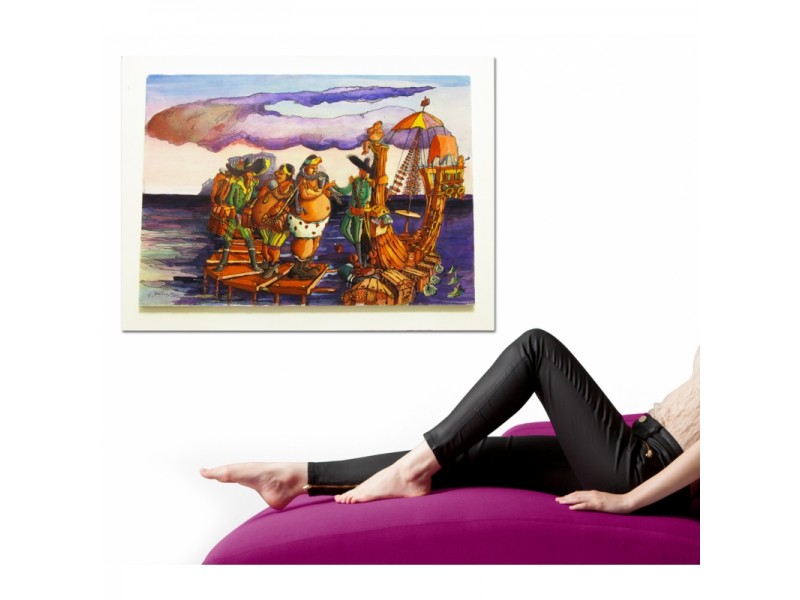 Pirates at boarding - Modern painting by author 76x52 Pirates at boarding - Modern painting by author 76x52